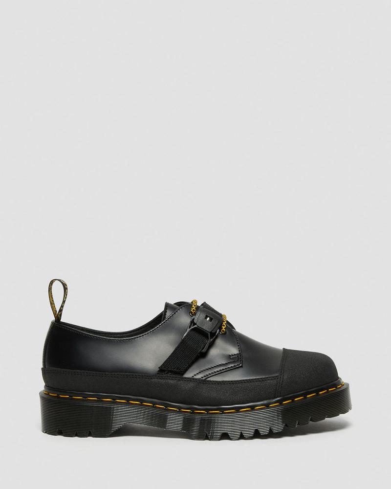 Men's Dr Martens 1461 Made In England Bex Tech Smooth Leather Oxfords Shoes Black | AU 593KOR